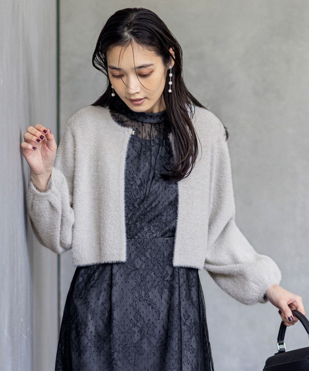 ANY SIS L 【洗える】フェザーボレロ カーディガン 