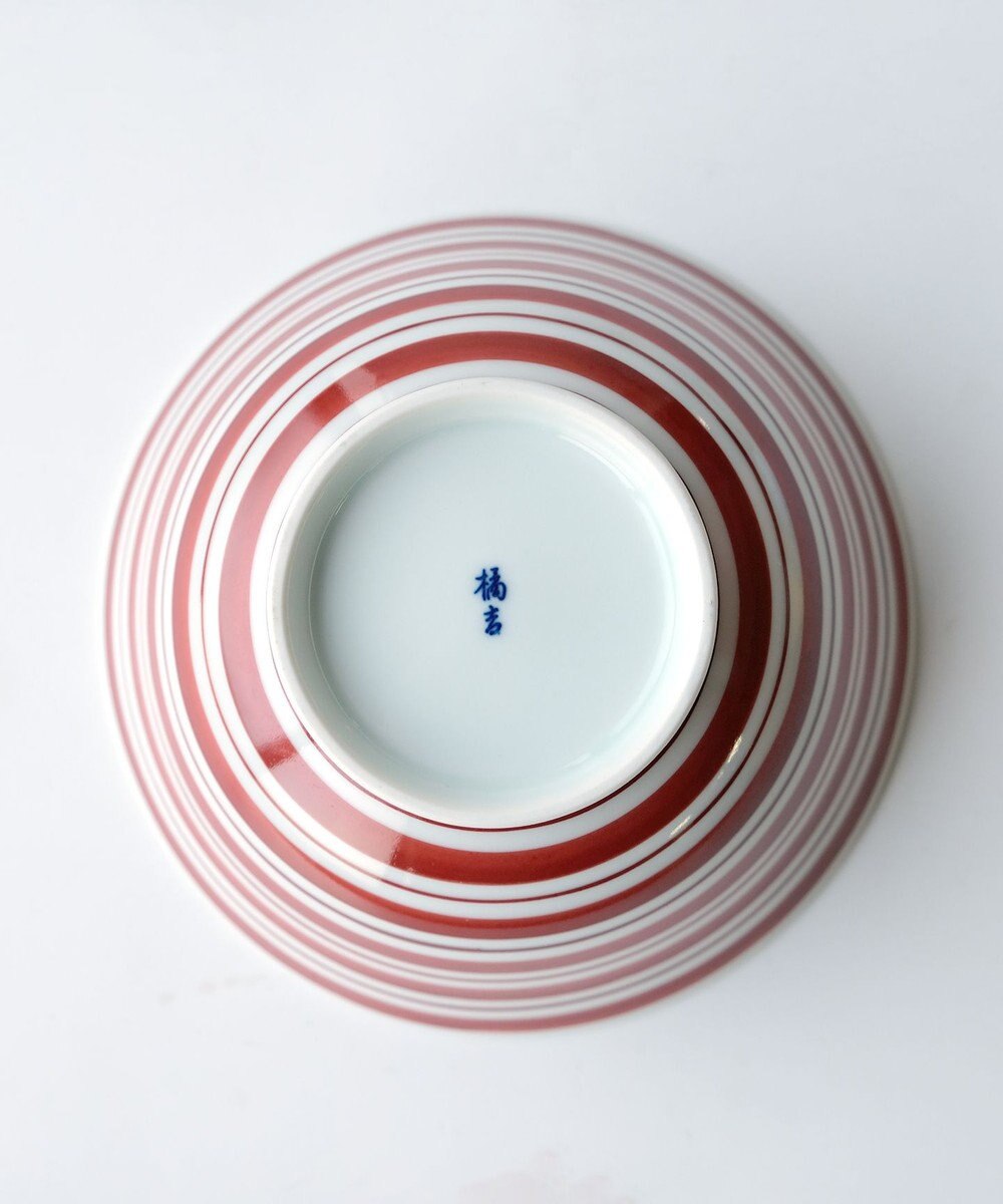 たち吉 【たち吉】おてがる丼ボーダー赤〈１個〉波佐見焼 