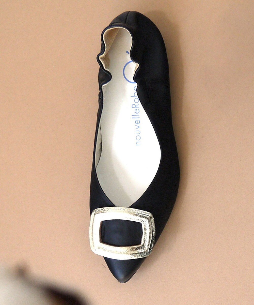 nouvelleRobe Oū 【本革・高反発】Buckle Ornament ポインテッドトゥ パンプス 