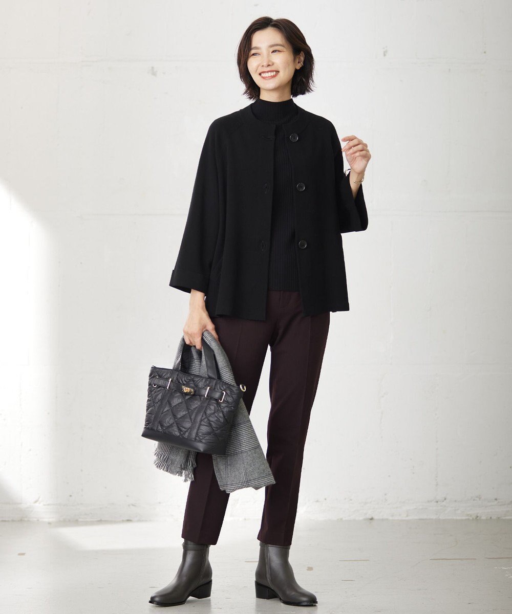 J.PRESS LADIES 針抜きフライス ボトルネック リブ カットソー 