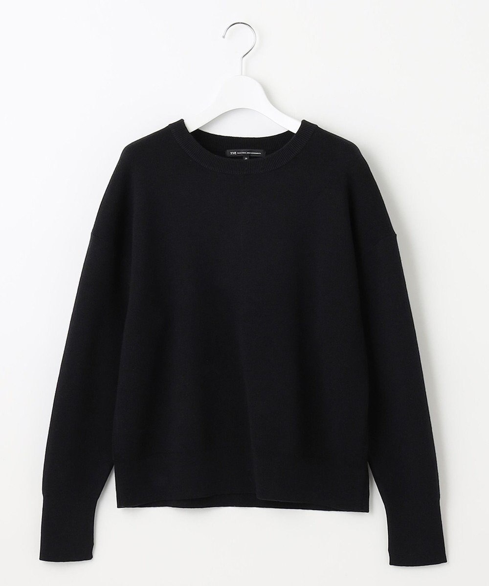 23区 L 【洗える】コットンウール クルーネック プルオーバー 