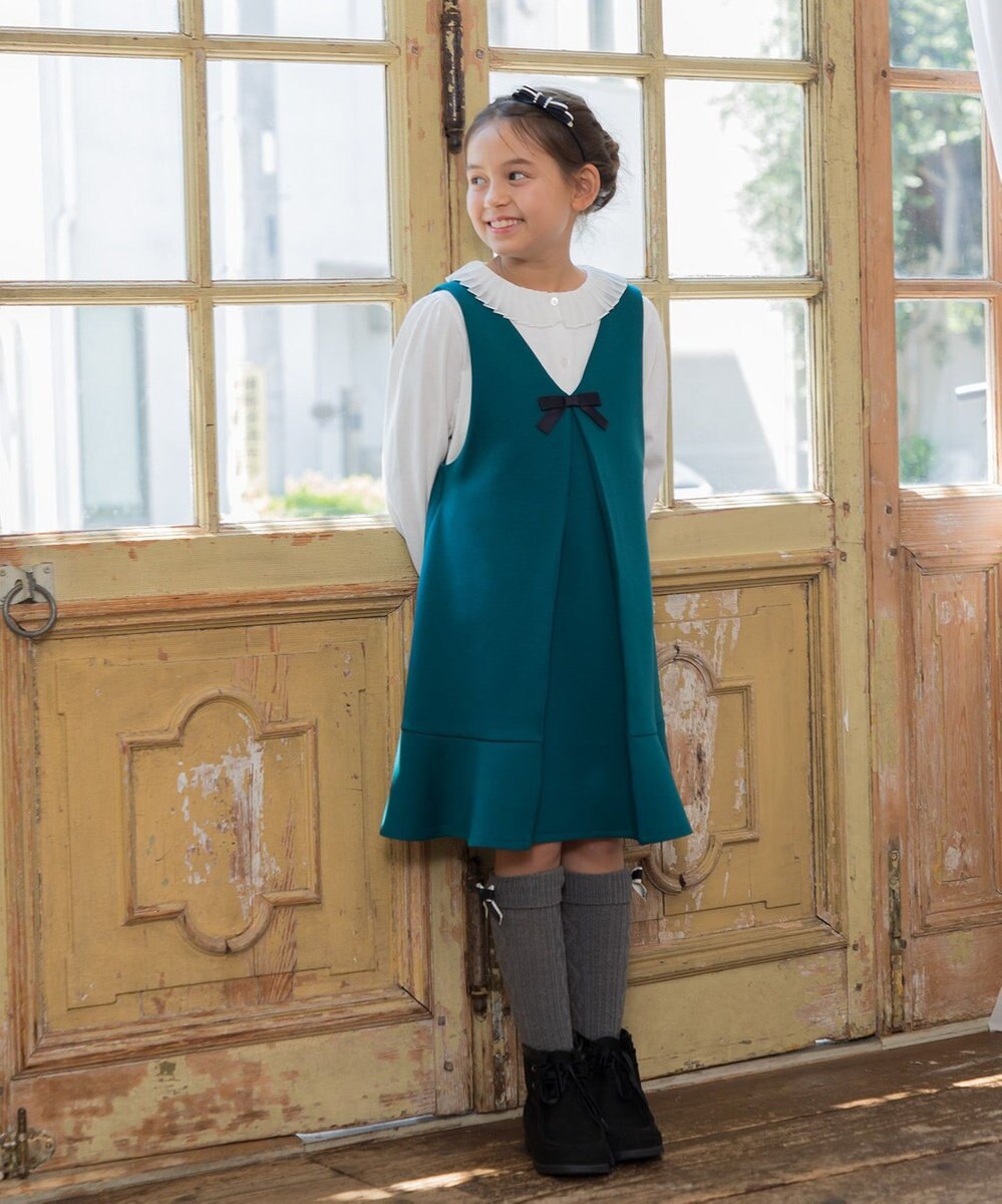 組曲 KIDS 【150-160㎝】プリーツカラー ブラウス 