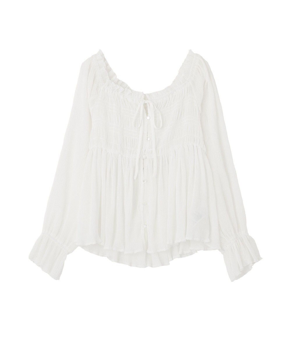 earth music&ecology 【2WAY】シャーリングフリルオフショルブラウス 