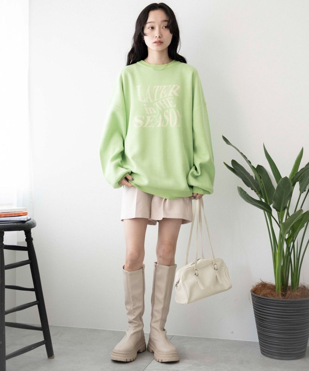 WEGO ウェーブロゴジャガードニットプルオーバー 