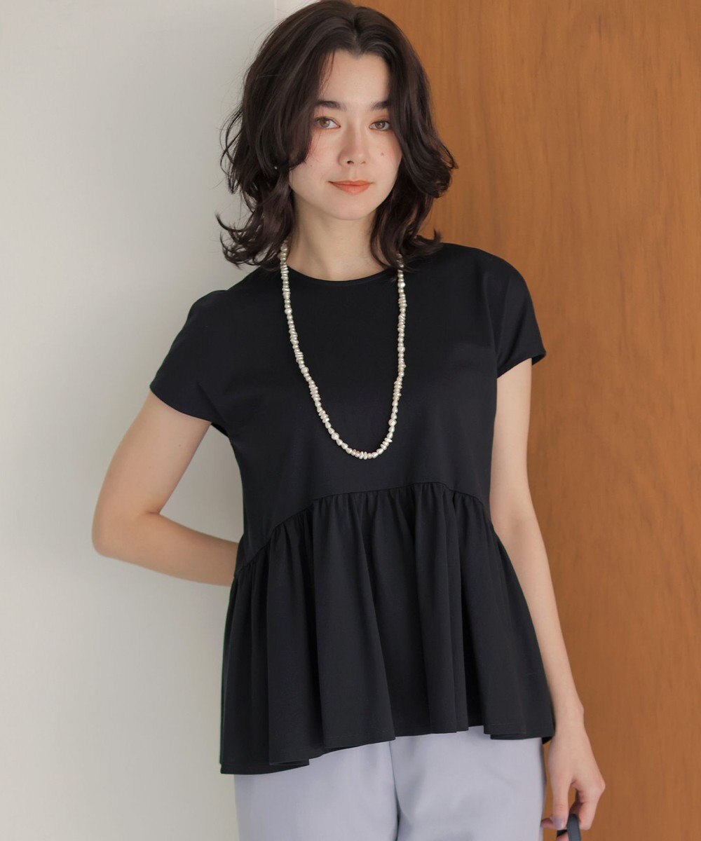 組曲 【WEB限定】トリコットジャージー ペプラムカットソー 