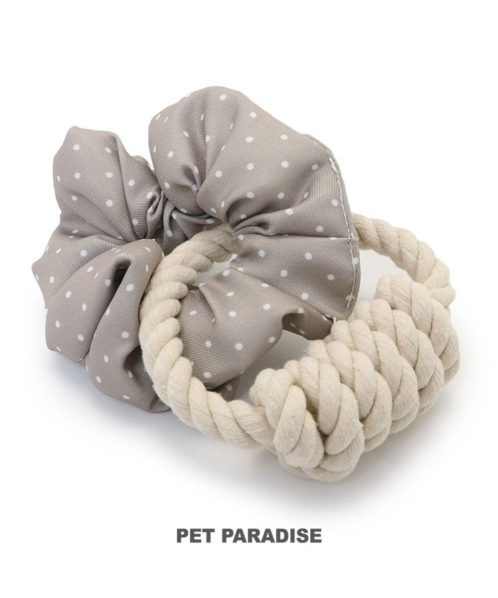 PET PARADISE ペットパラダイス 引っ張り シュシュ トイ  《 花柄 / ドット柄 》 