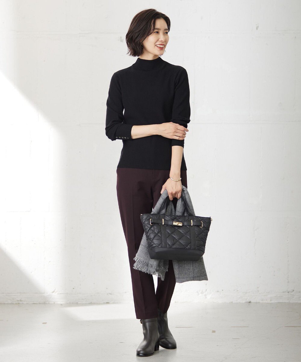 J.PRESS LADIES 針抜きフライス ボトルネック リブ カットソー 