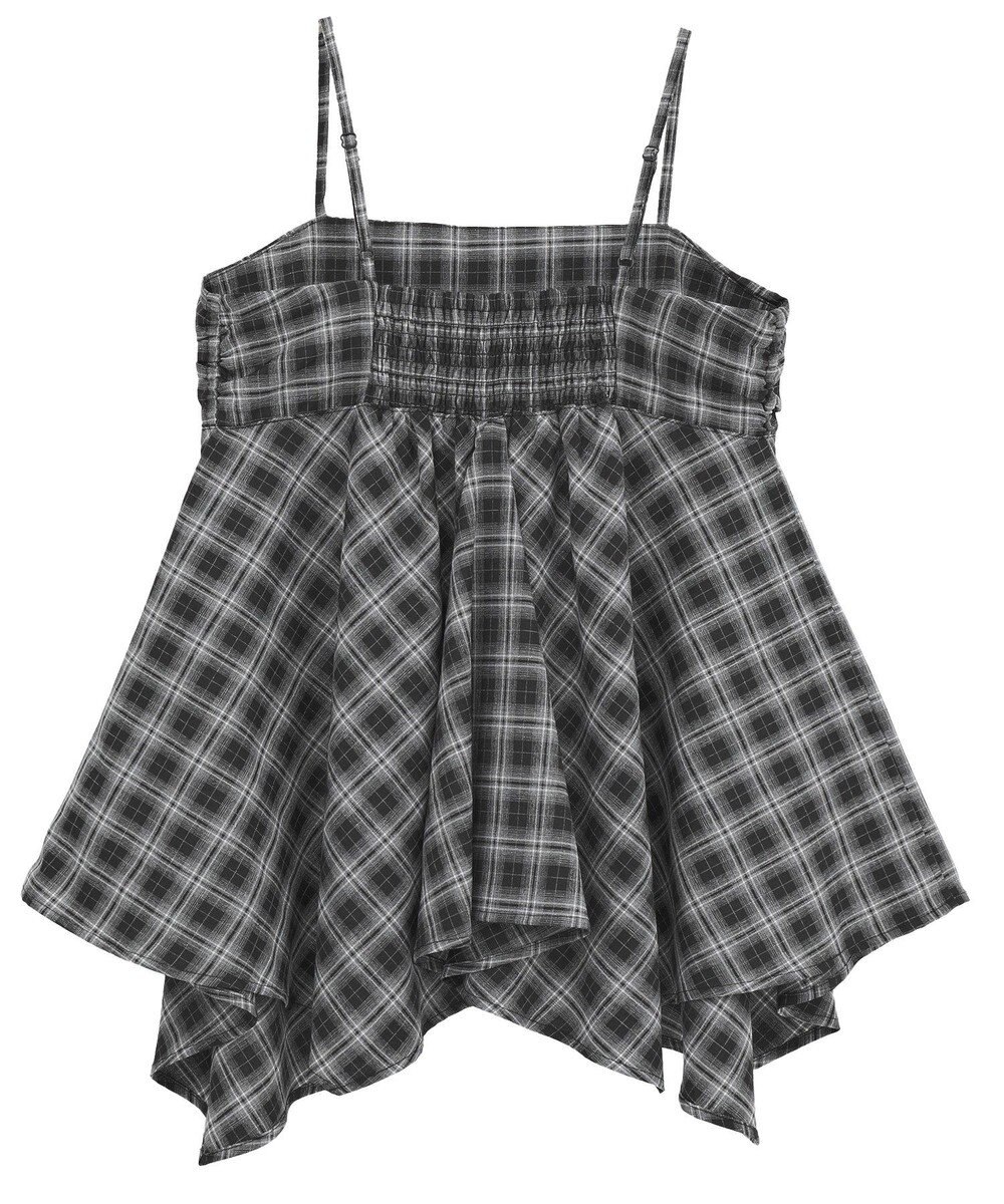 earth music&ecology イレヘムチェックキャミチュニック 