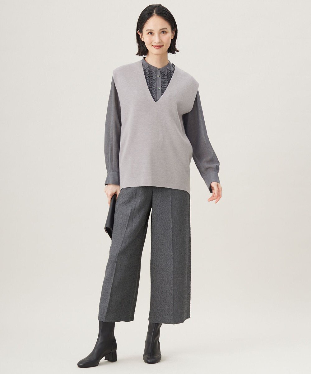 自由区 S 【セットアップ対応・洗える】ウールミラノニット ベスト 