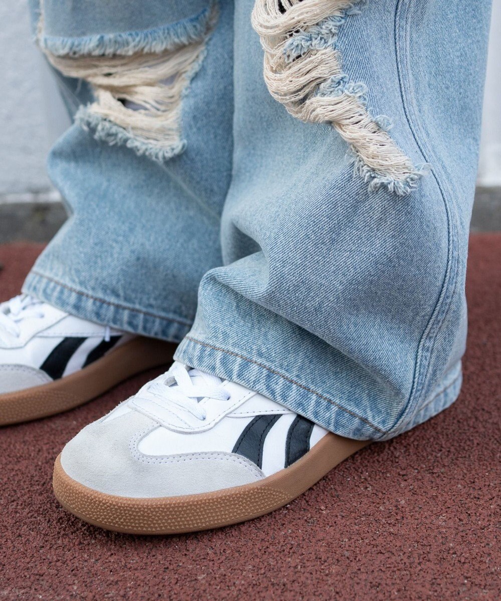 WEGO ダメージストレートデニムパンツ 