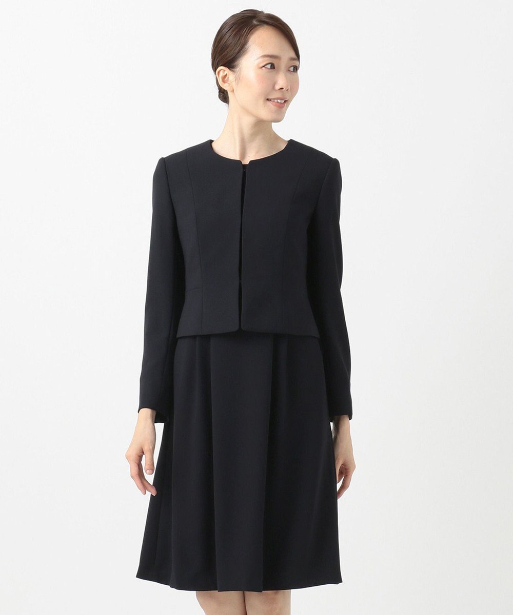 自由区 FORMAL 【お受験/セレモニーに】濃紺　洗える/衿取り外し　ワンピース+ジャケット 