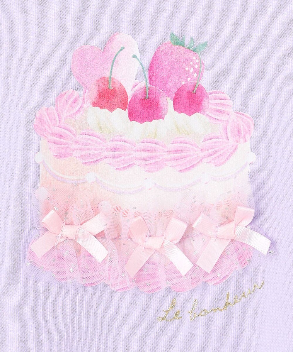 ANY KIDS 袖レース ケーキプリント Tシャツ 