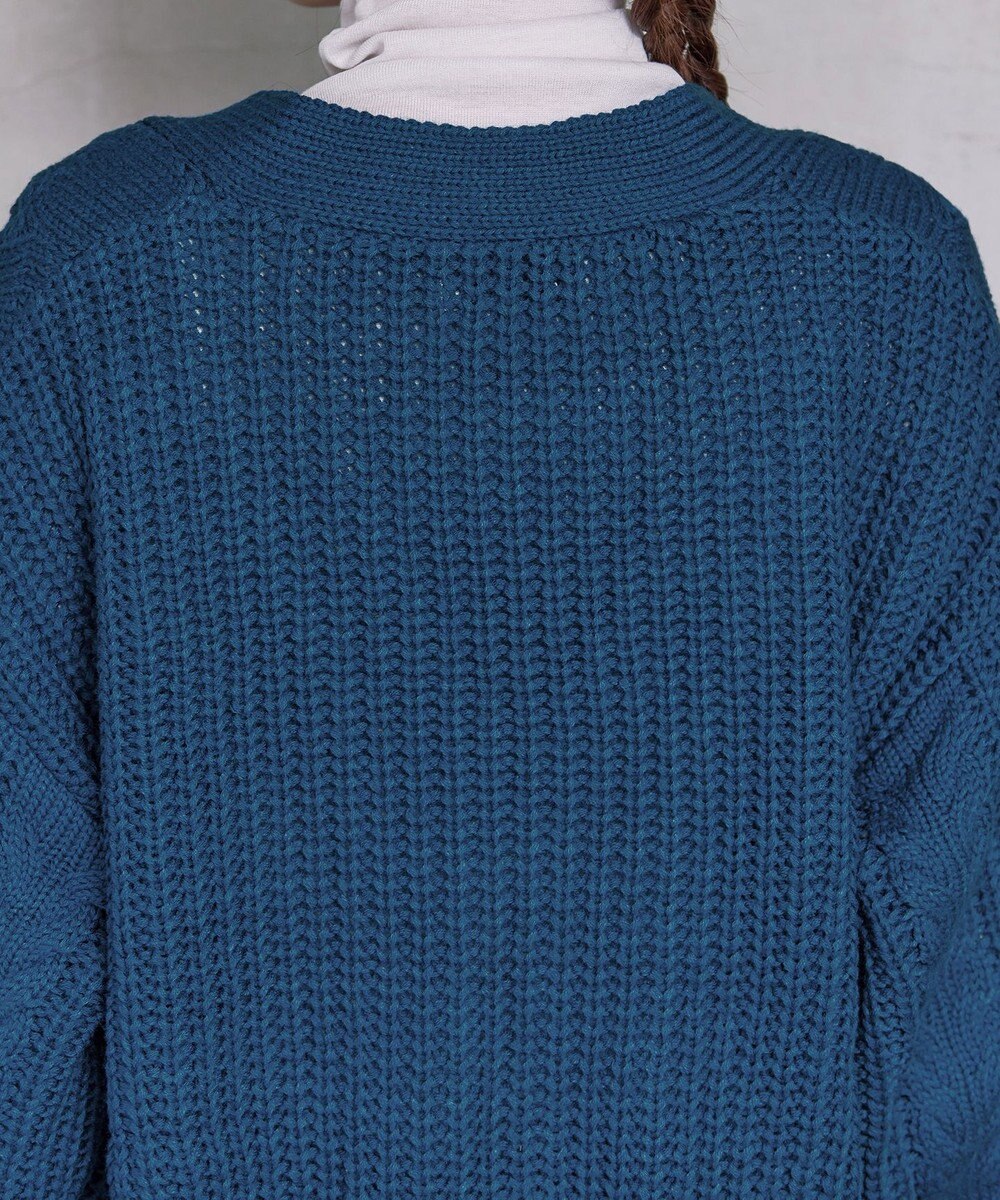 Tiaclasse 【洗える】ケーブル編みショート丈カーディガン 