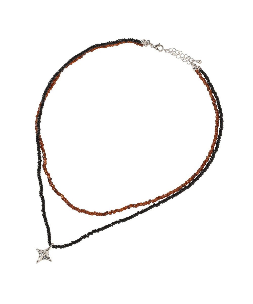 earth music&ecology ビーズ２連ネックレス 