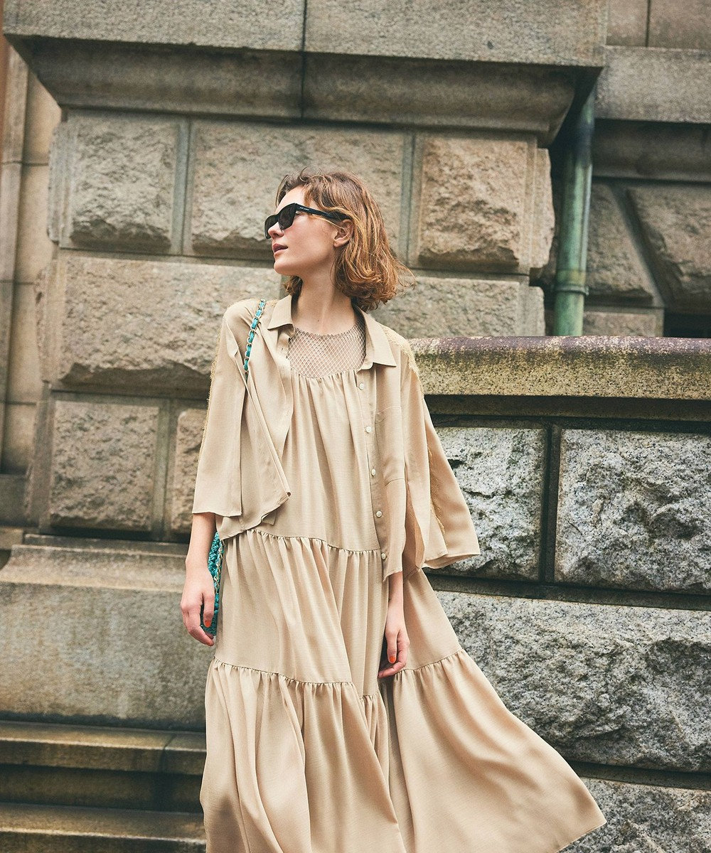 GRACE CONTINENTAL シアーポンチョシャツ 