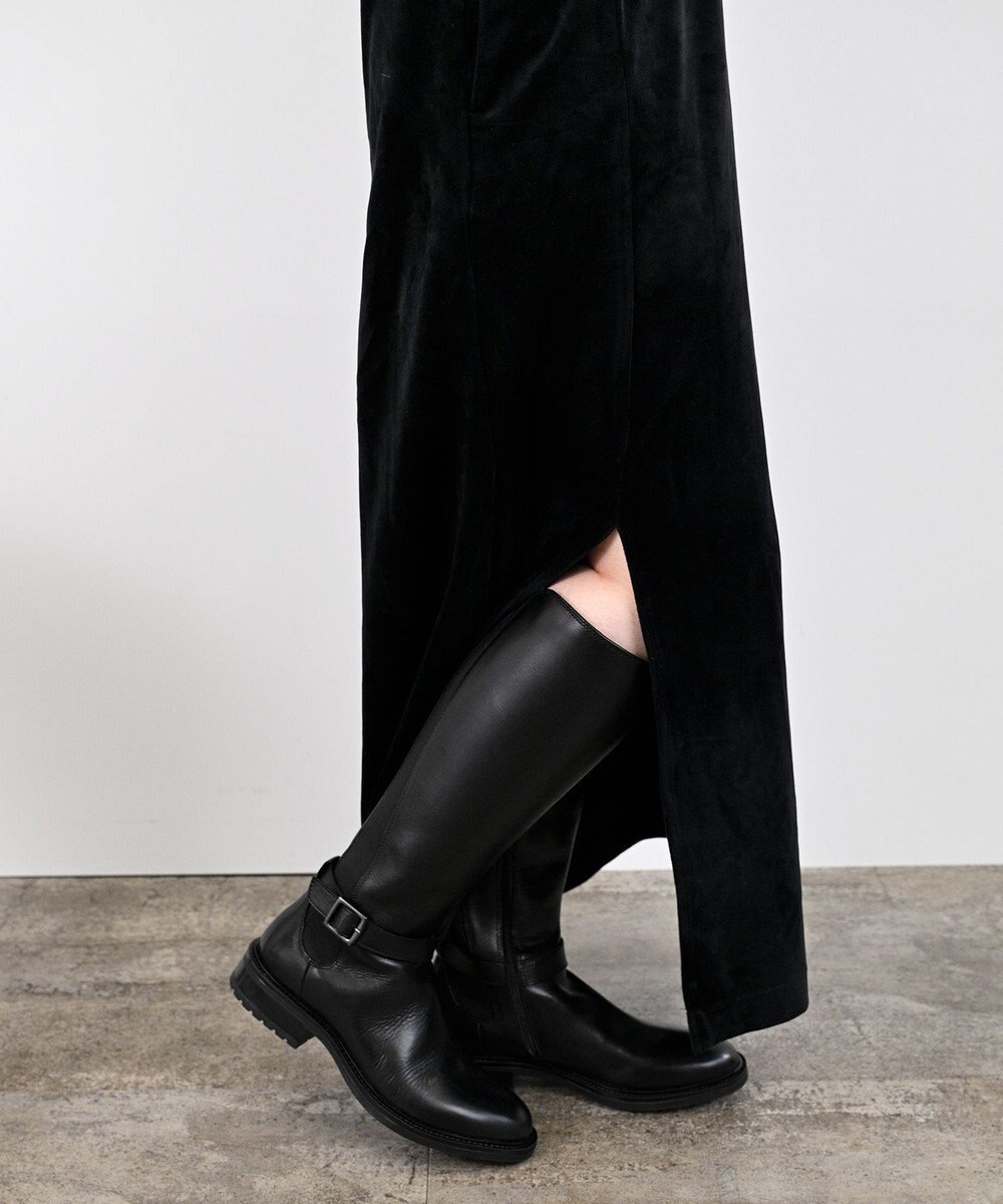 Pointer 本革ベルトデザイン 裏起毛 ロングブーツ 