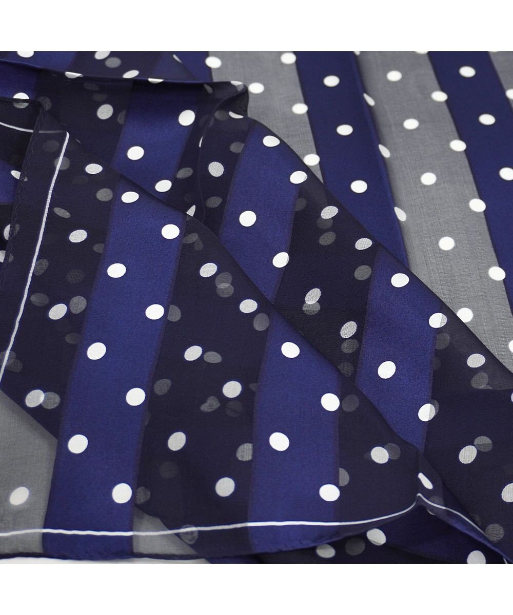 Marca 【Marcaオリジナル】サテンストライプドット 小判 サテンストライプ スカーフ 