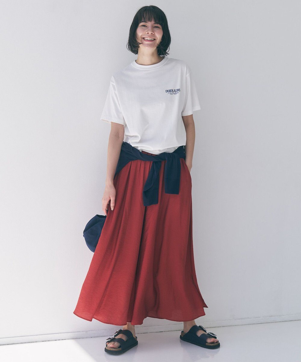 UNFILO 【WEB限定カラー】ヴィンテージシアー ギャザーワイドパンツ 