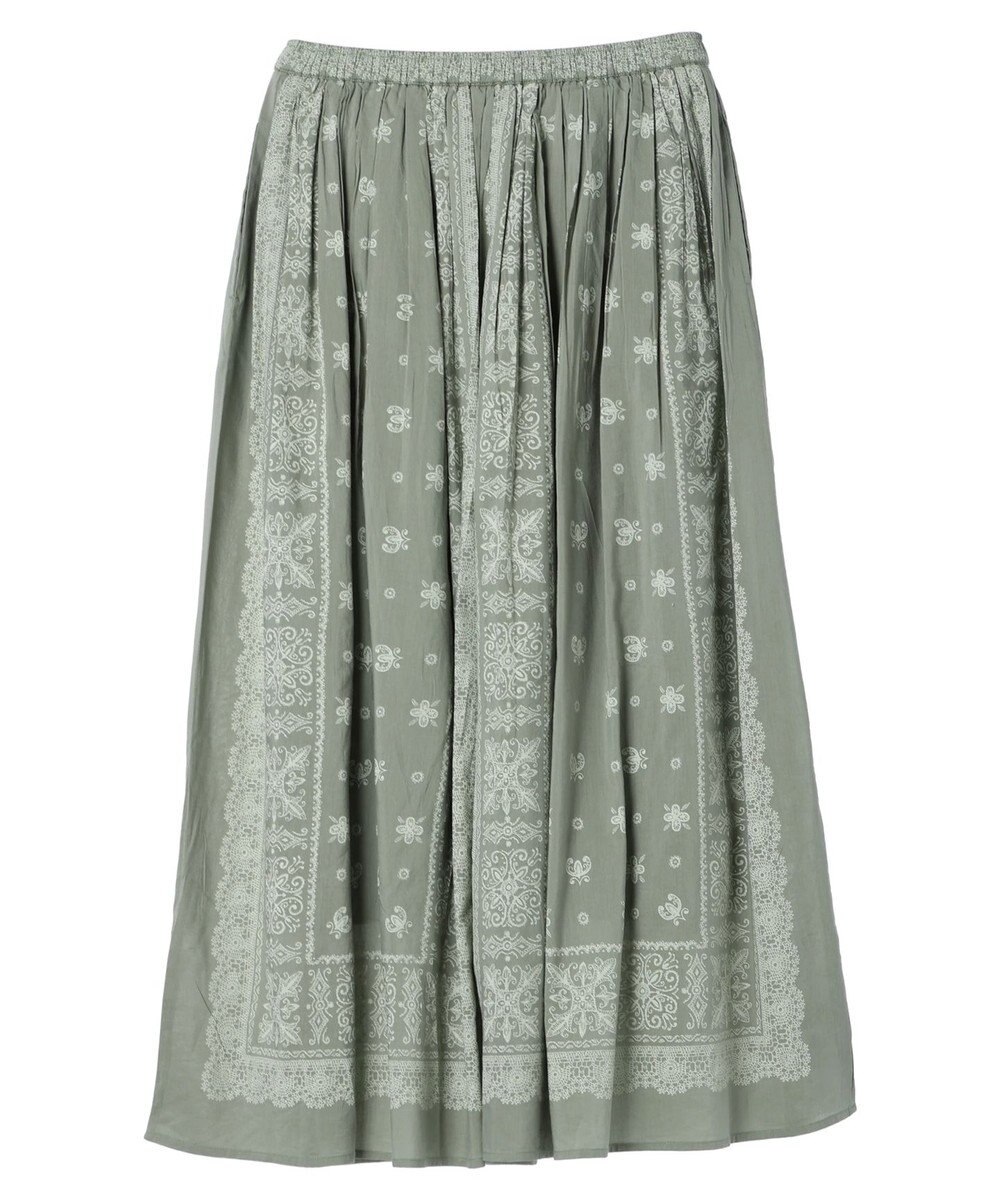 CRAFT STANDARD BOUTIQUE パネル柄マキシギャザースカート 