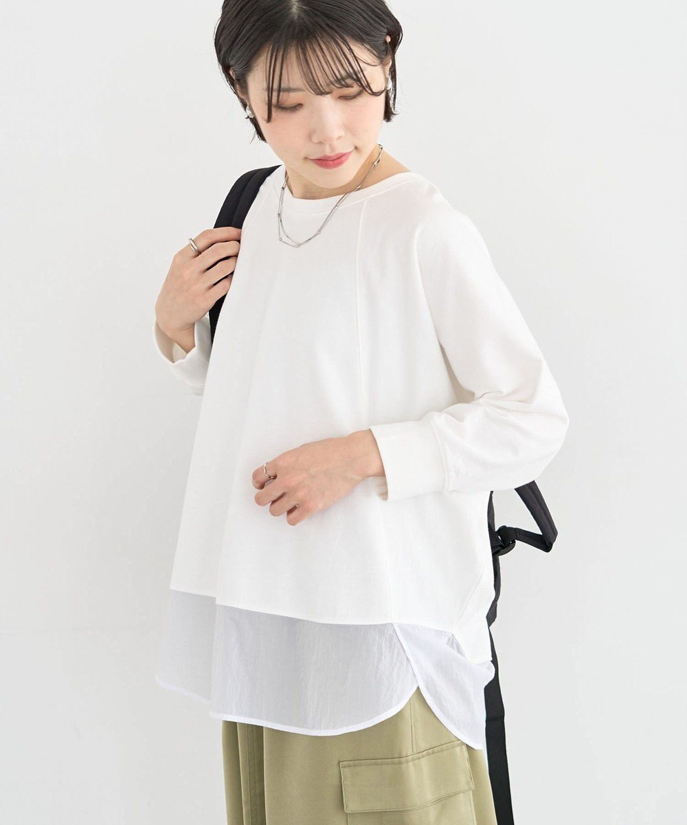 Green Parks 七分袖ドルマン裏毛シアードッキングプルオー 