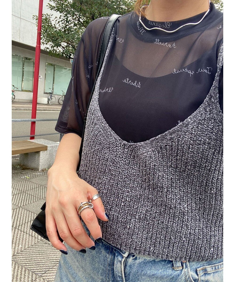 Green Parks ロゴ入りチュールトップス 