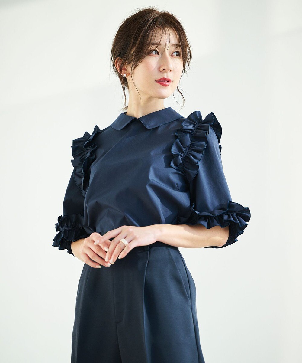 #Newans ロマンティックフリルディテールシャツ 