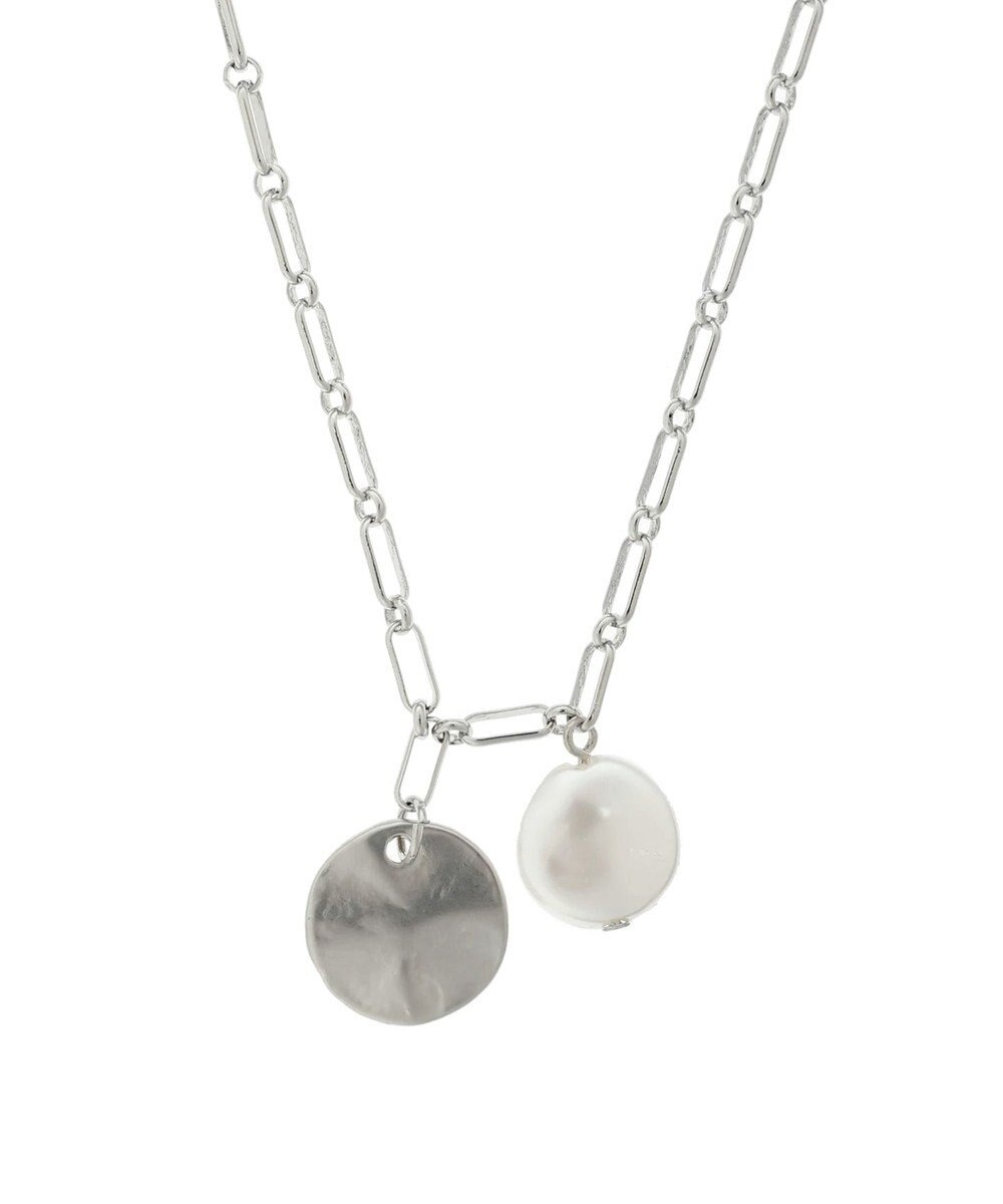 Green Parks ・ＨＡＬＦ　ＴＩＭＥ　パール＆メタルプレートネックレス 