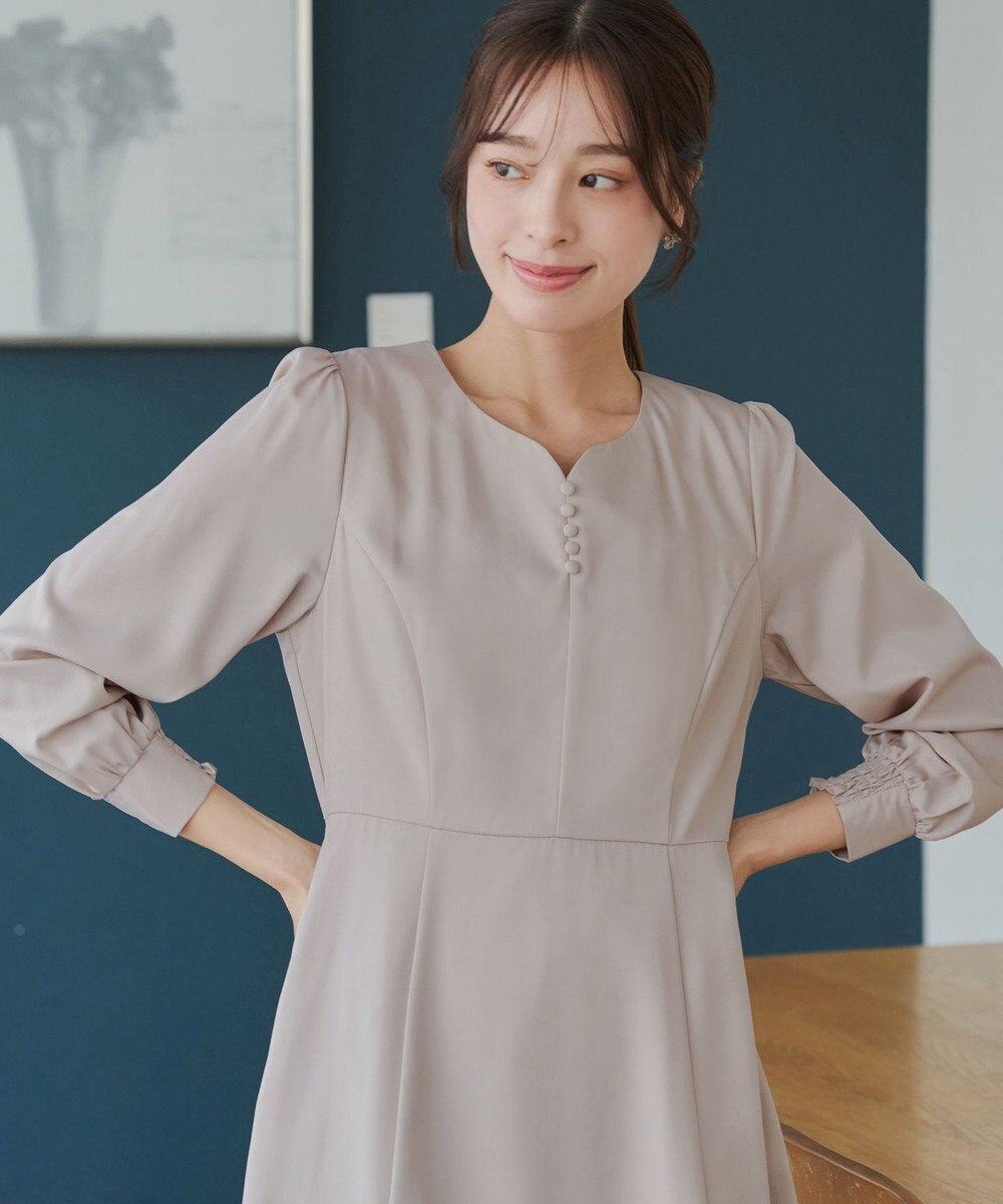 Tiaclasse 【セレモニー・洗える】ハートネックくるみ釦ワンピース 
