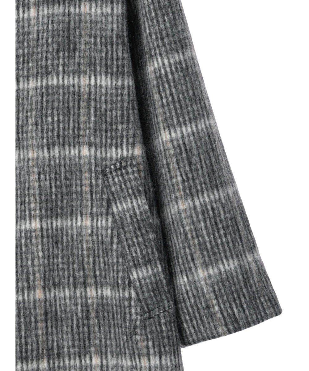 Green Parks コクーンシルエットチェックシャギーコート 