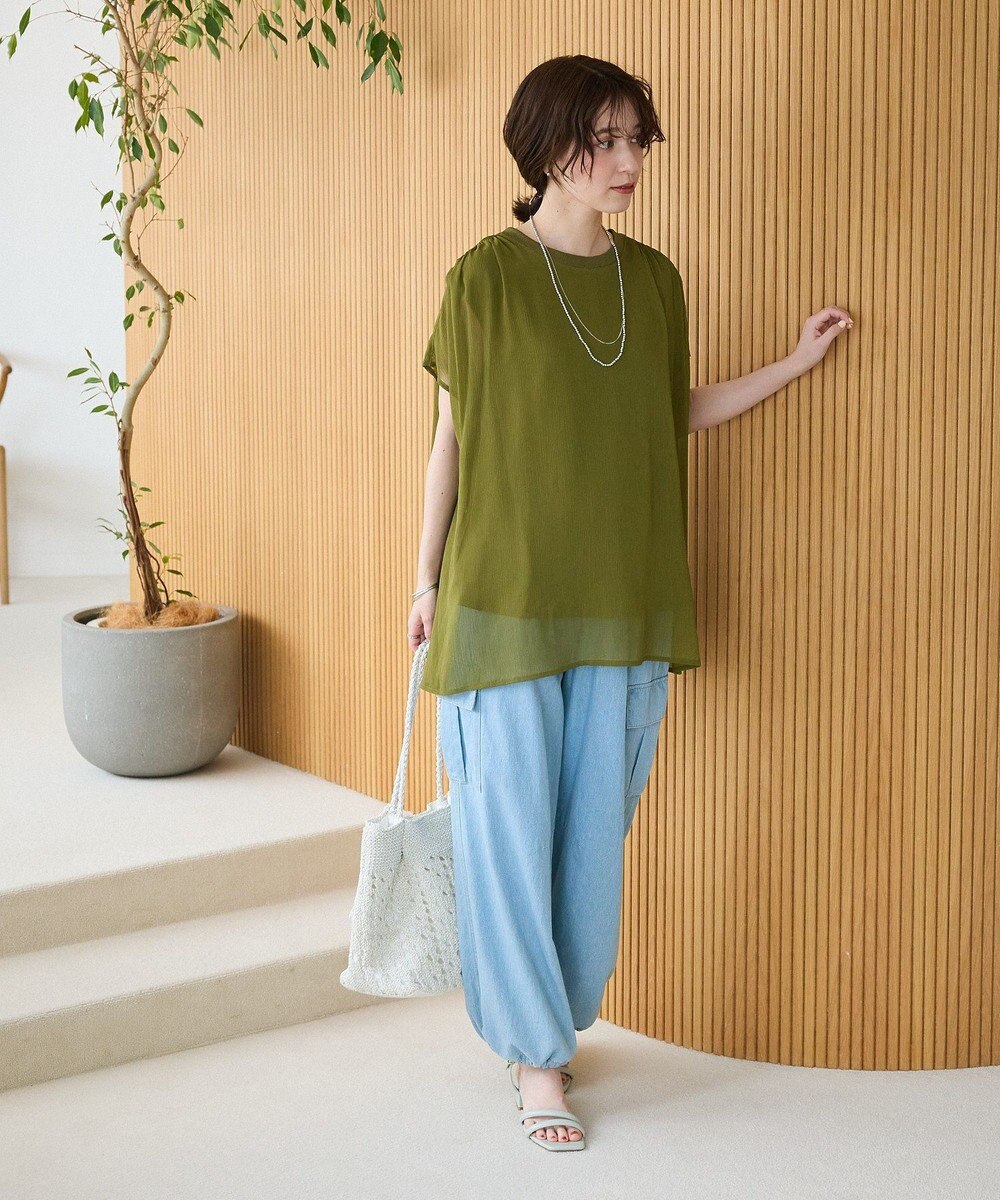 Green Parks 楊柳ドッキングフレンチプルオーバー 