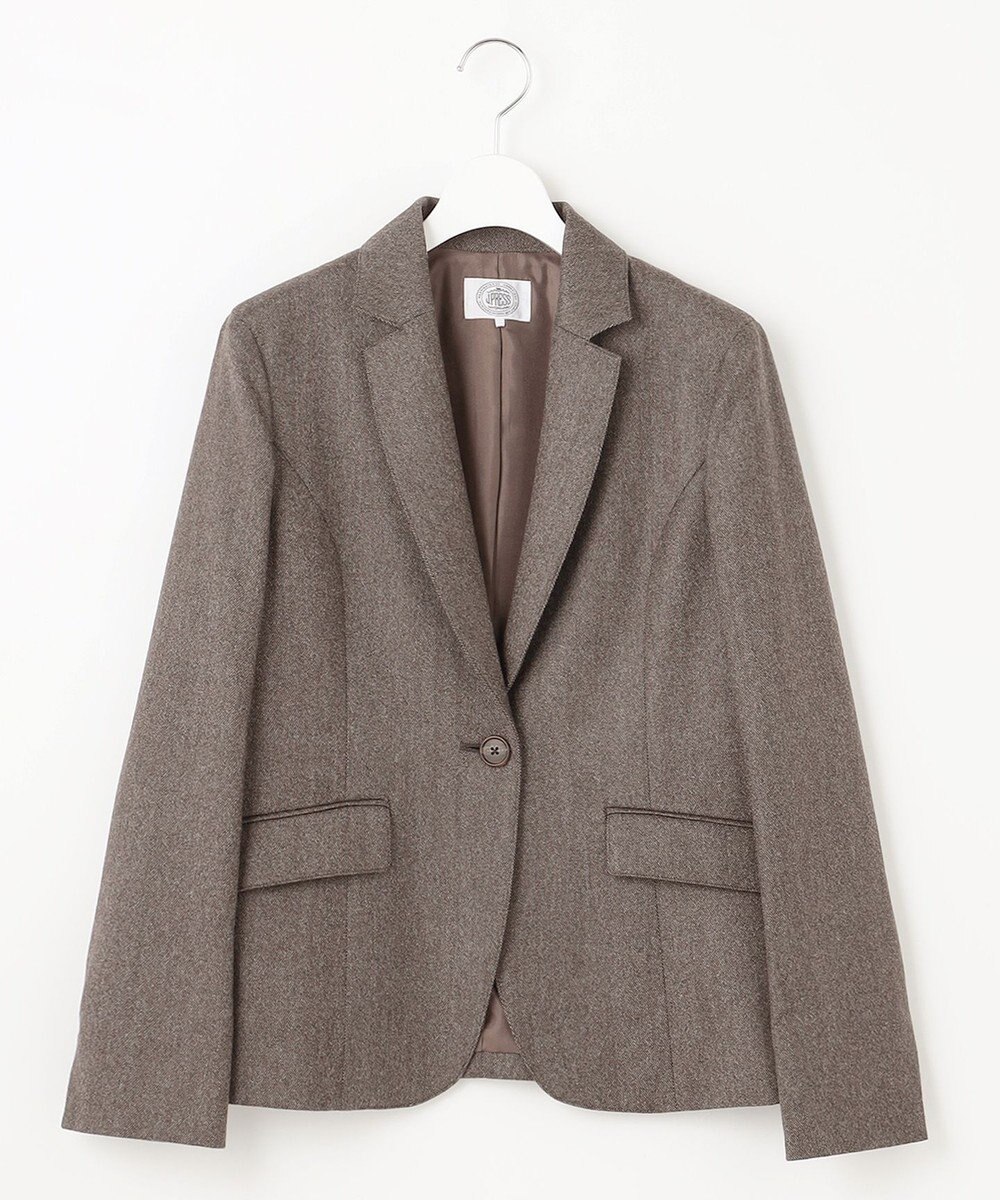 J.PRESS LADIES 【セットアップ対応】ウールストレッチツイード テーラード ジャケット 