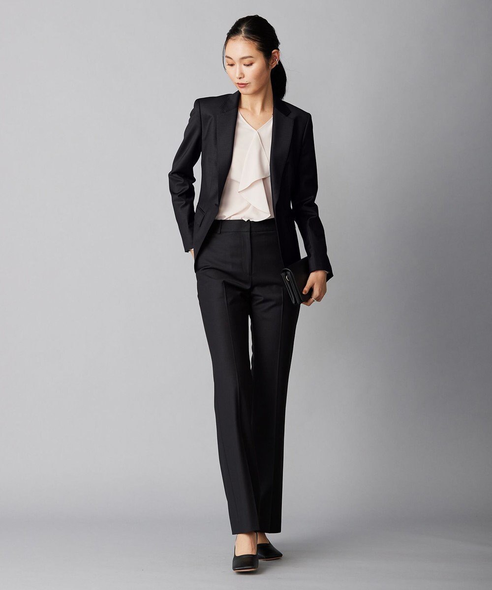 ICB 【洗える】BackSatinAmunzen フリルブラウス 