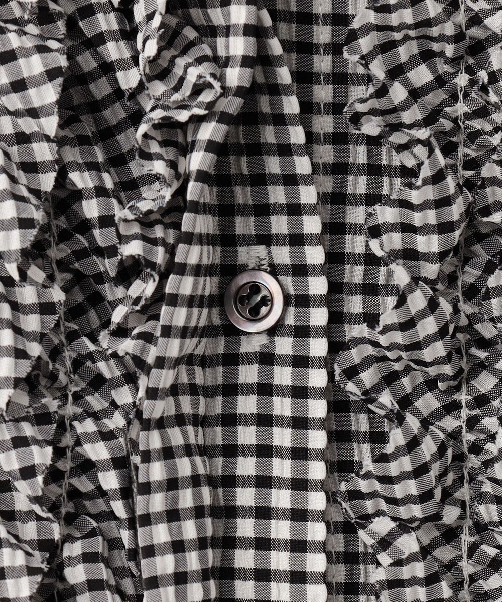 組曲 【先行予約】【WEB限定】サッカーギンガムチェック フロントフリルブラウス 