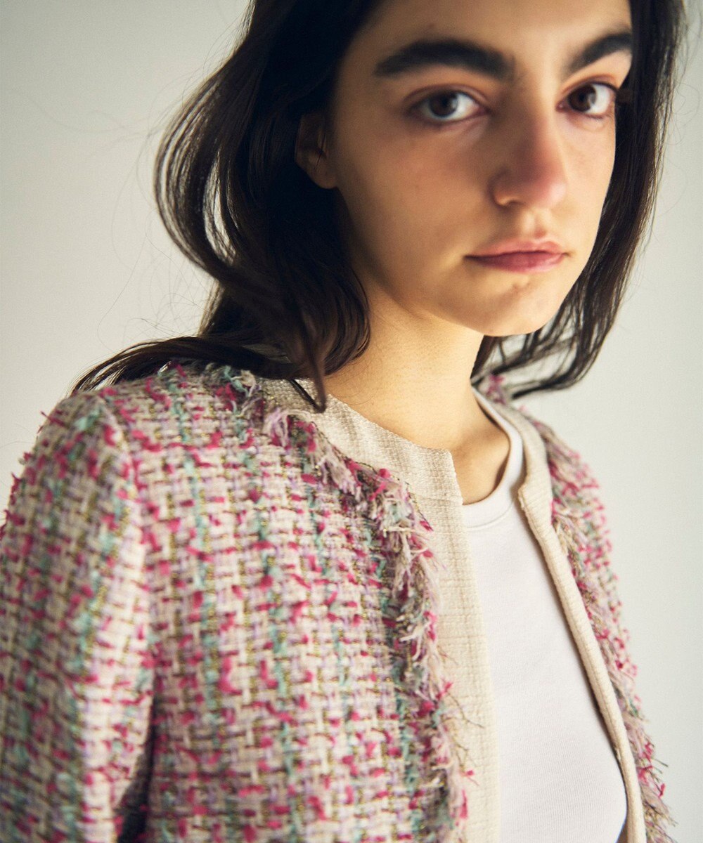 GRACE CONTINENTAL フリンジツイードジャケット 