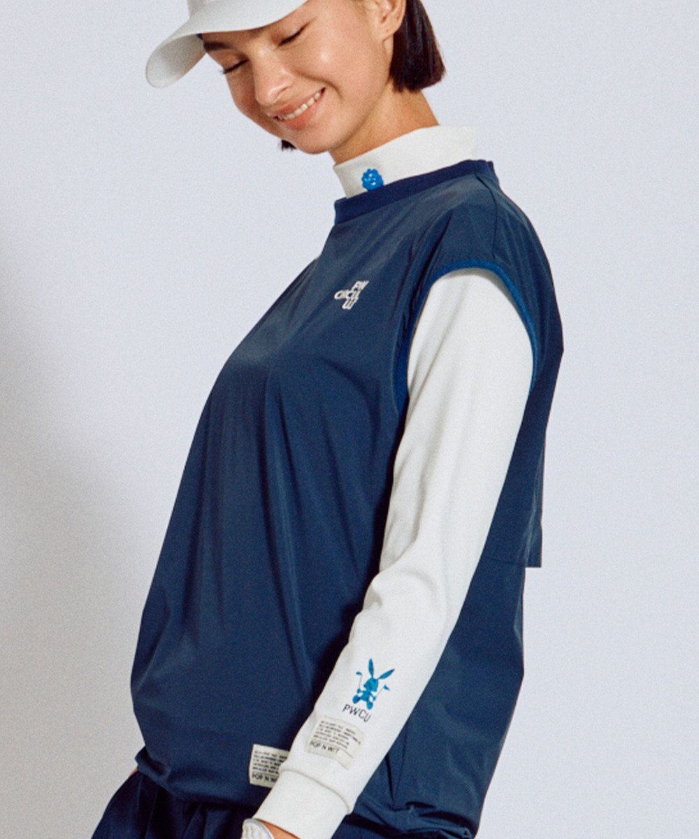 PW CIRCULUS 【撥水加工 / 小さくまとまる】【UNISEX】オーバーサイズ パッカブルベスト ゴルフウェア メンズ レディース 