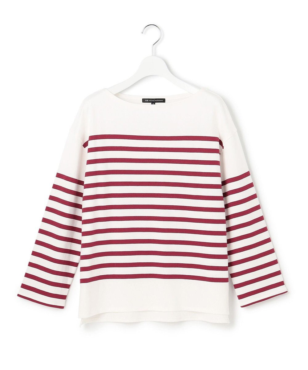 23区 L 【洗える】BUGIS シングルジャージー ボーダー カットソー 