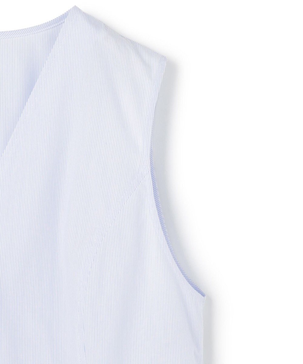 uncrave コットンクロスストライプ ペプラムジレブラウス 