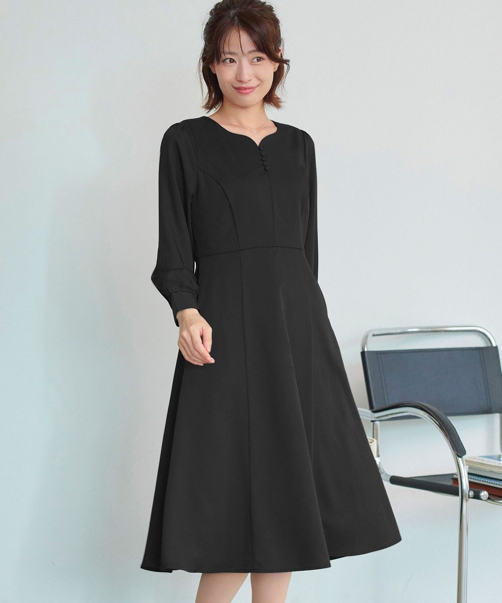 Tiaclasse 【セレモニー・洗える】ハートネックくるみ釦ワンピース 