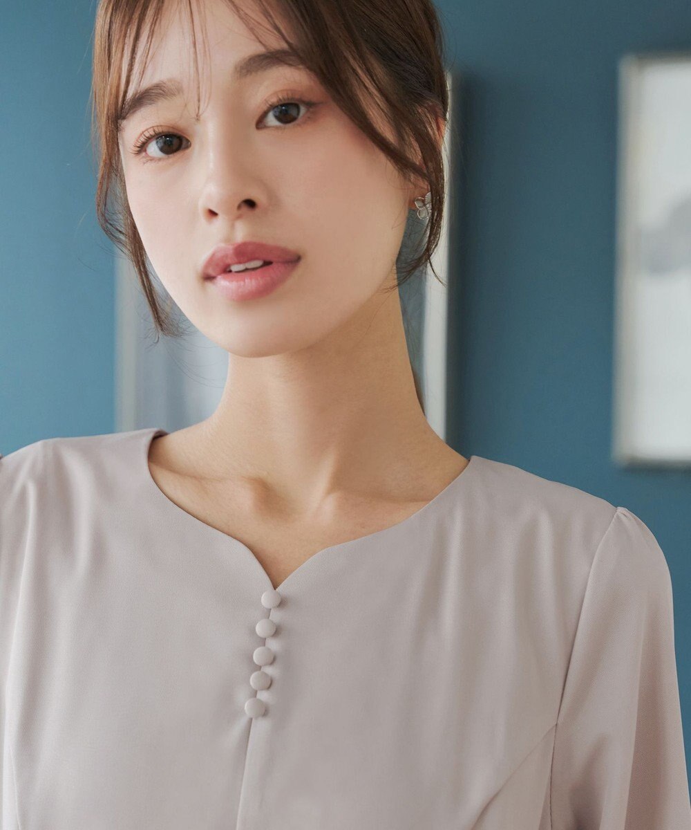 Tiaclasse 【セレモニー・洗える】ハートネックくるみ釦ワンピース 