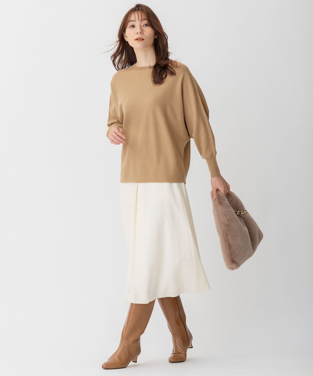 自由区 【洗える】ウォッシャブルハイカウントフラノ タックスカート 