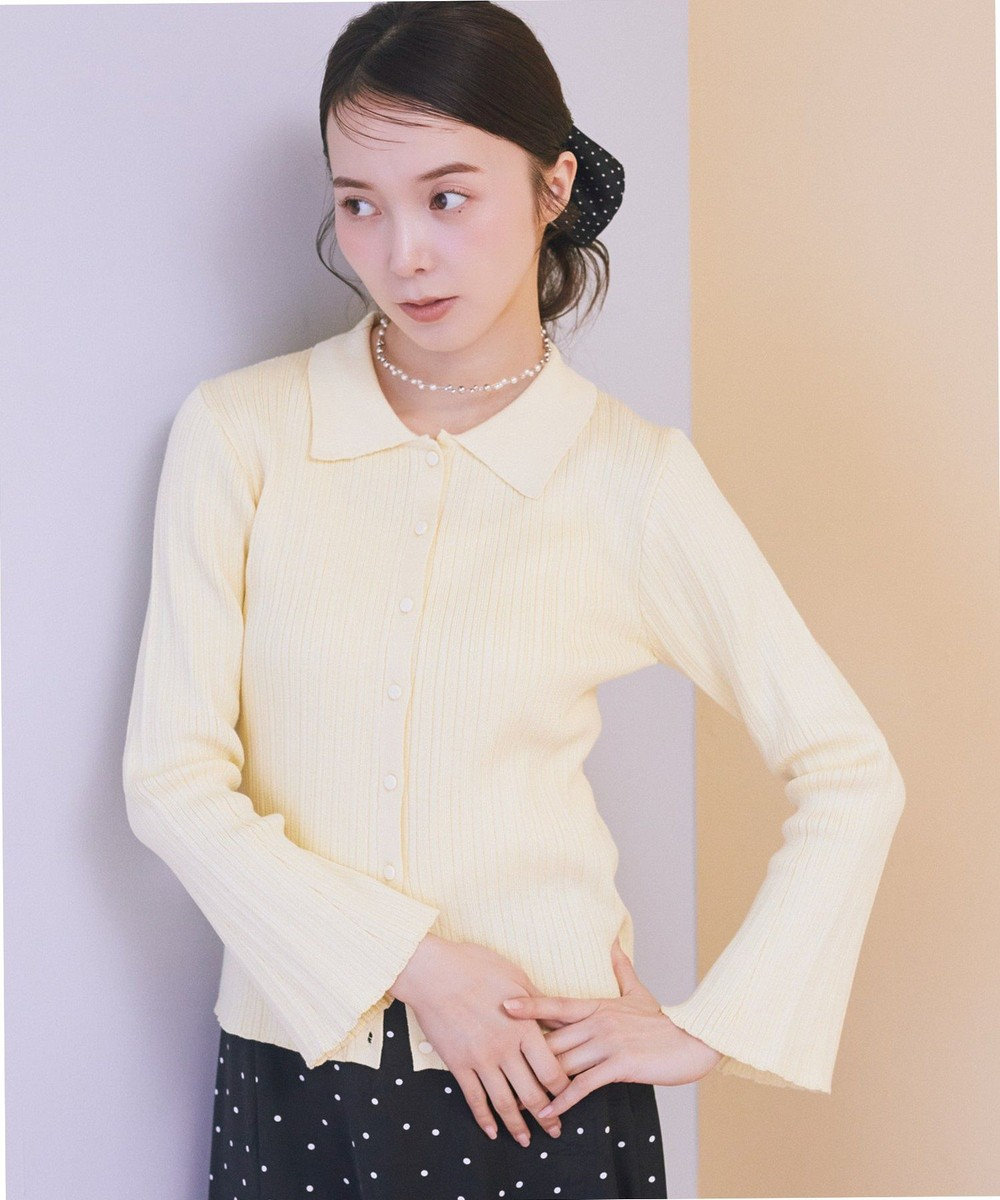 earth music&ecology レギュラーカラーニットカーディガン 