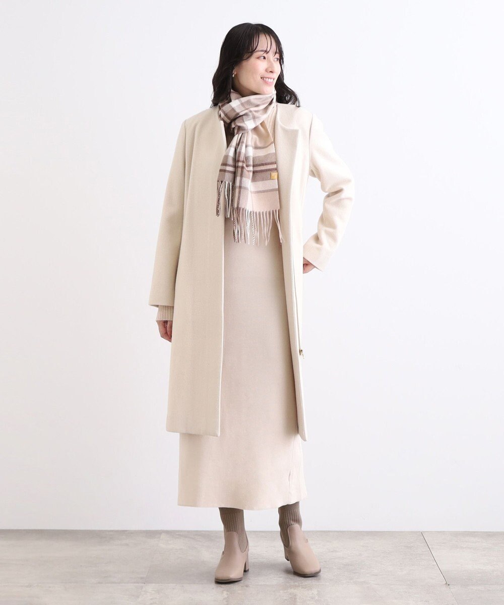 MOONBAT WEB限定【洗える】ミエル (miel) カシミヤ100％ チェックマフラー 