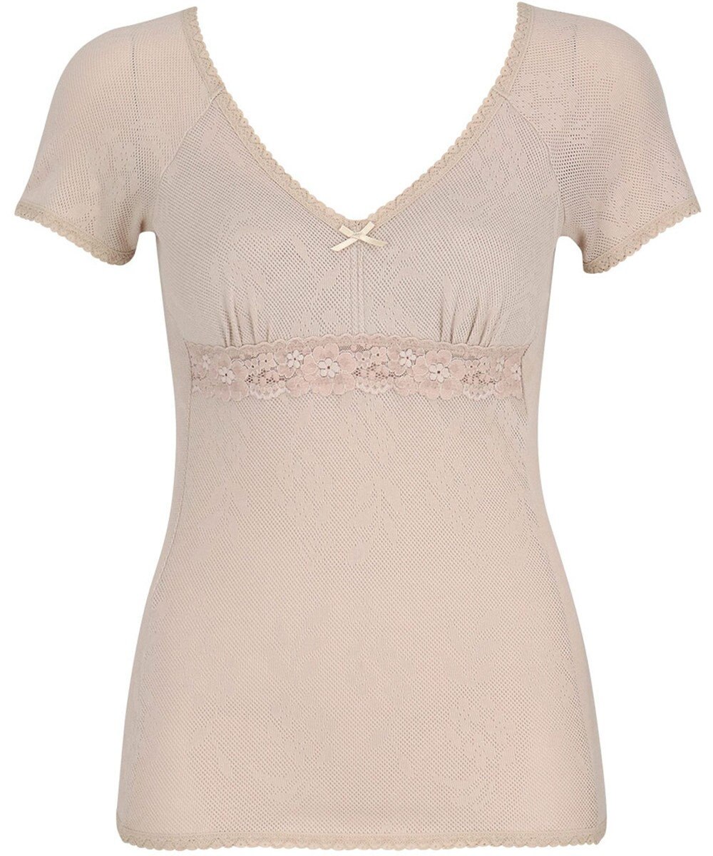 Wing カップ付きインナー 綿100％(身生地) さらっと快適 【綿100％ メッシュタイプ】 ブラトップ 3分袖 半袖 EL6385 ウイング／ワコール 