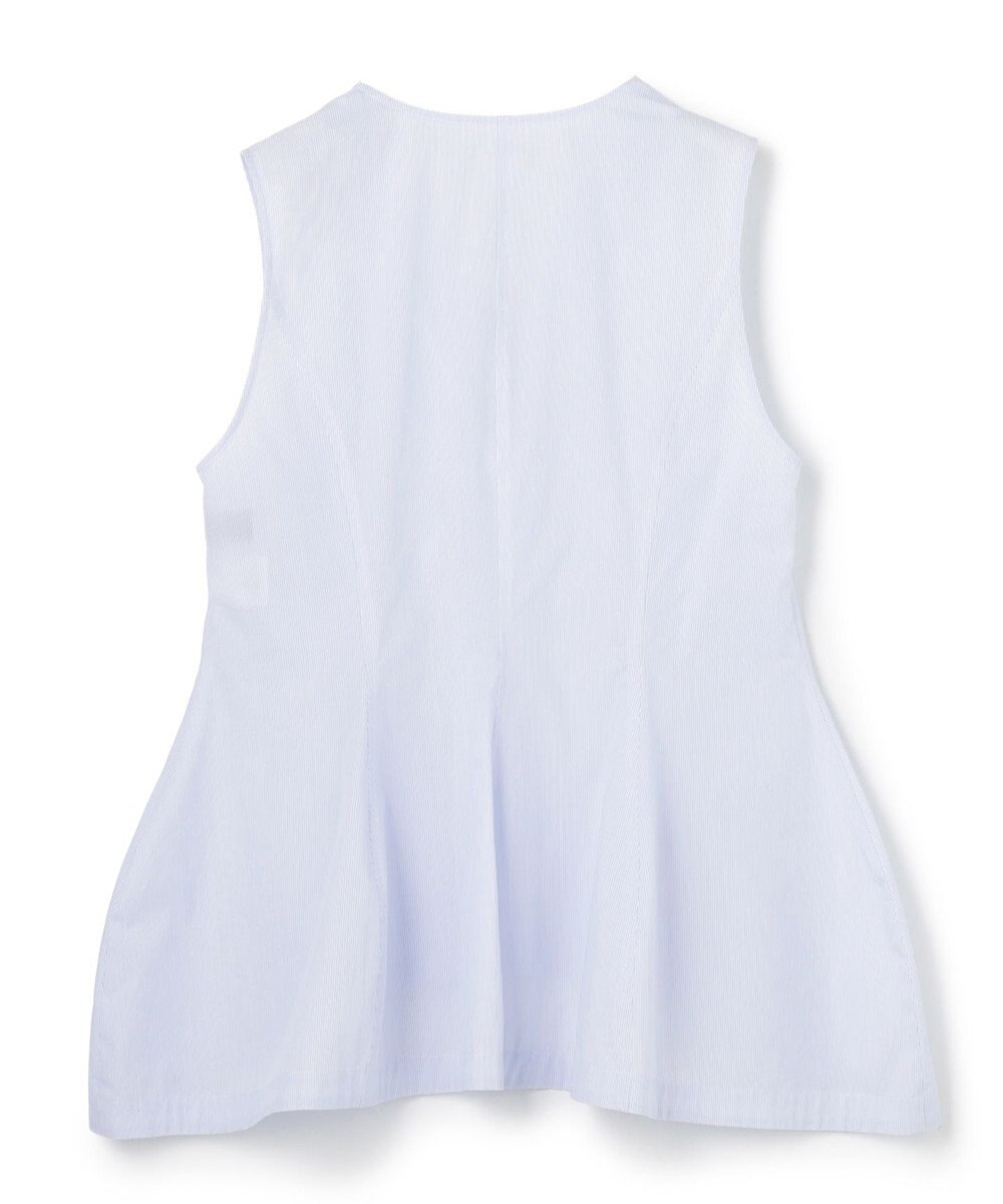 uncrave コットンクロスストライプ ペプラムジレブラウス 