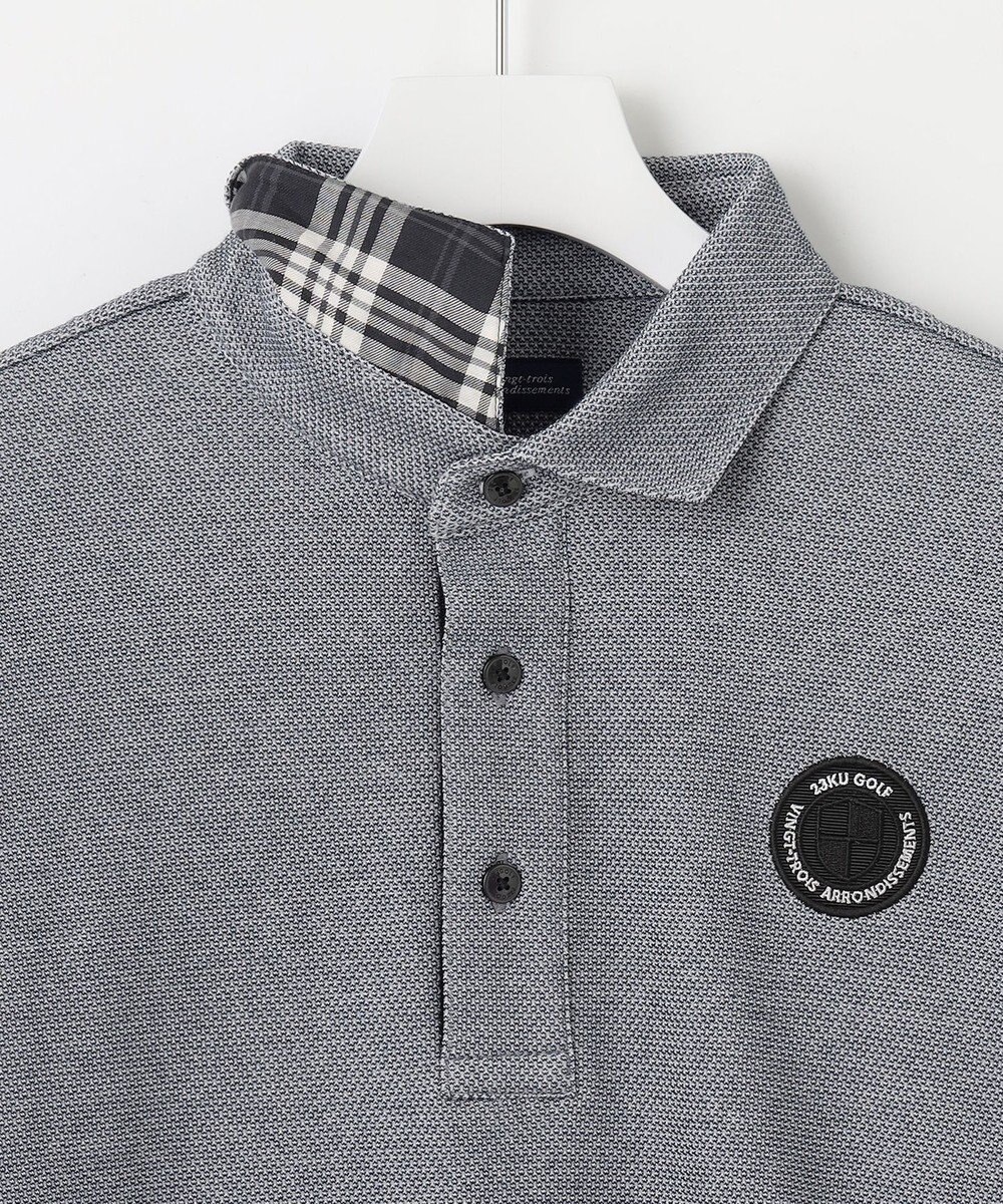 23区GOLF 定番人気【MEN/キングサイズ】ハニカムカノコ 長袖ポロシャツ 