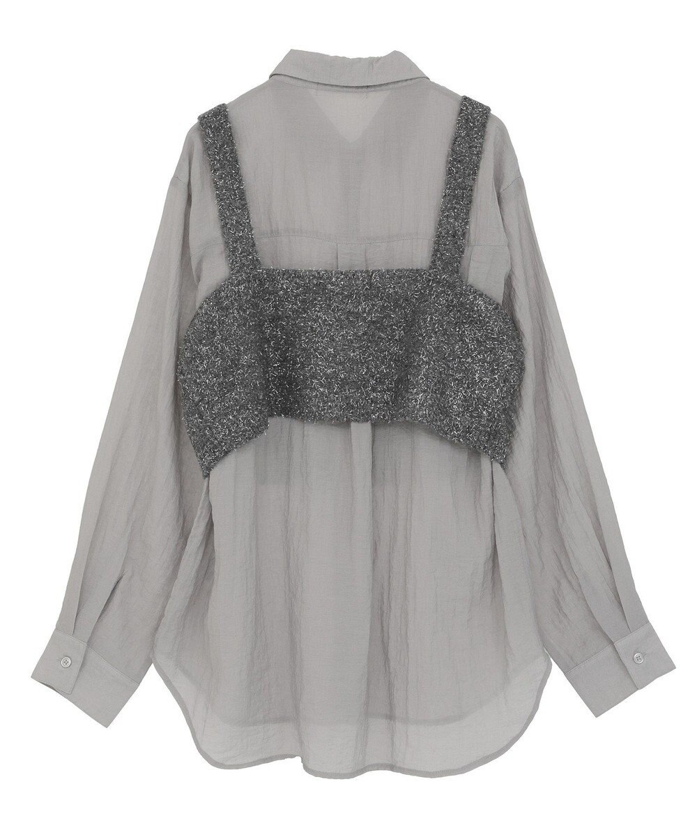 Green Parks ＳＥＴ２点ラメシャギービスチェ＋シャツ 