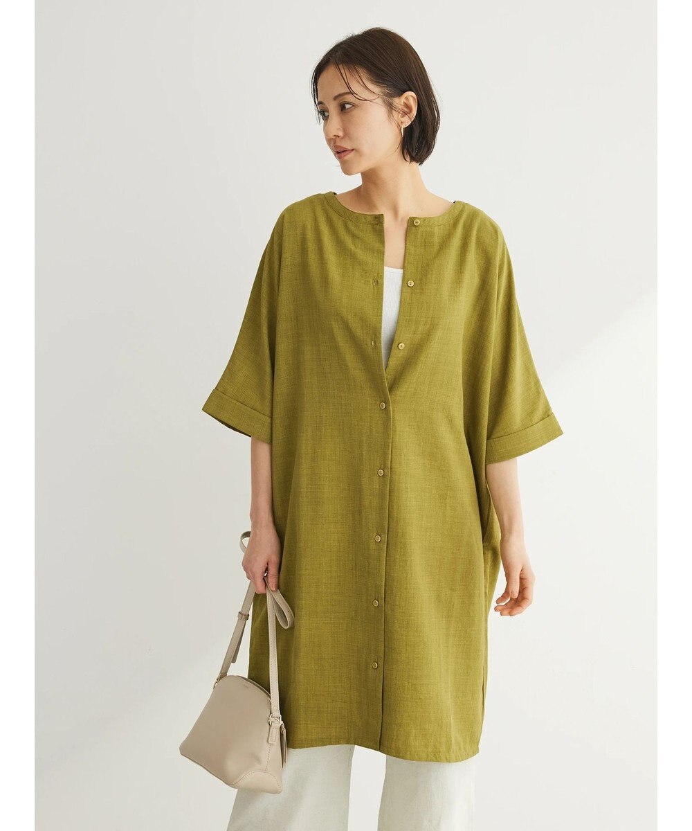 Green Parks 前後２ｗａｙミディ丈タックワンピース 