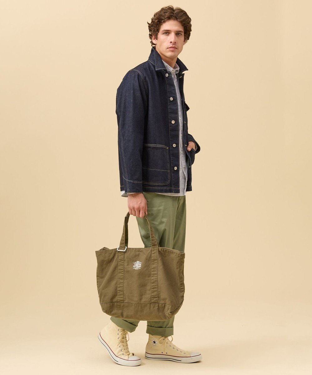 J.PRESS MEN コットンキャンバス オーバルトートバッグ 