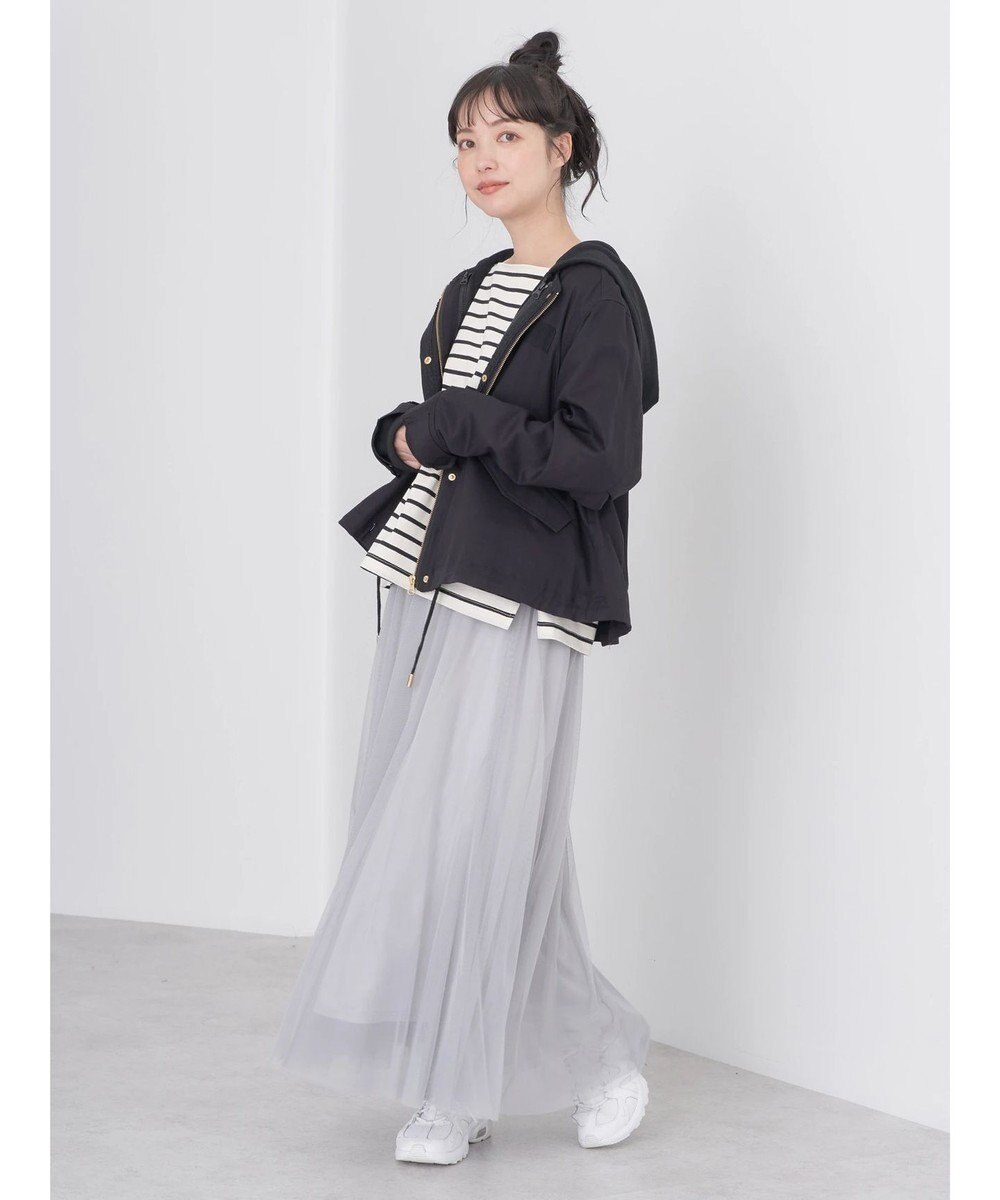 earth music&ecology パーカー付きミリタリーブルゾン 