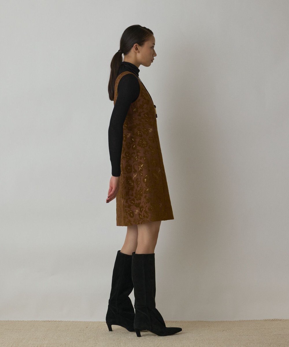 GRACE CONTINENTAL サラサジャガードミニワンピース 